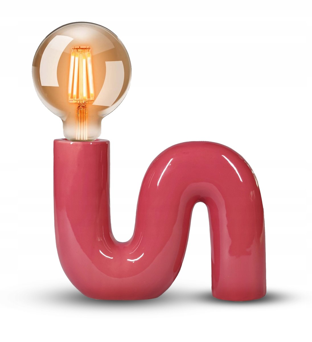 Designerska lampa biurkowa ceramiczna purpurowa E27 POP SERPENT AVIANO
