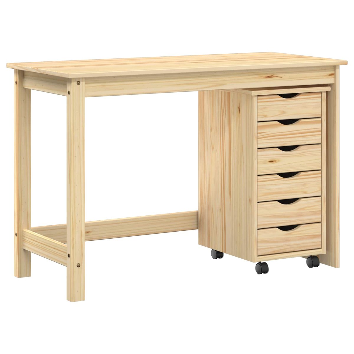vidaXL Zestaw biurka i szafki na kółkach MOSS 2 pcs brązowy