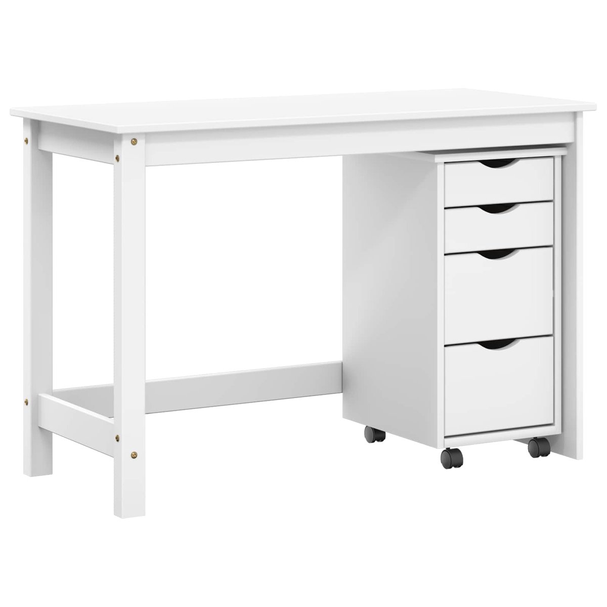 vidaXL Zestaw biurka i szafki na kółkach MOSS 2 pcs Biały