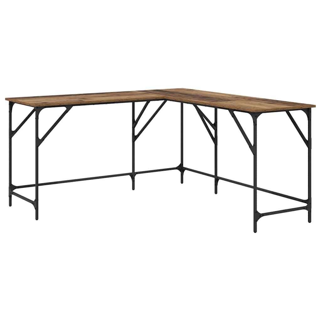 vidaXL Biurko Stare drewno 149 x 149 x 75 cm Materiał drewnopochodny