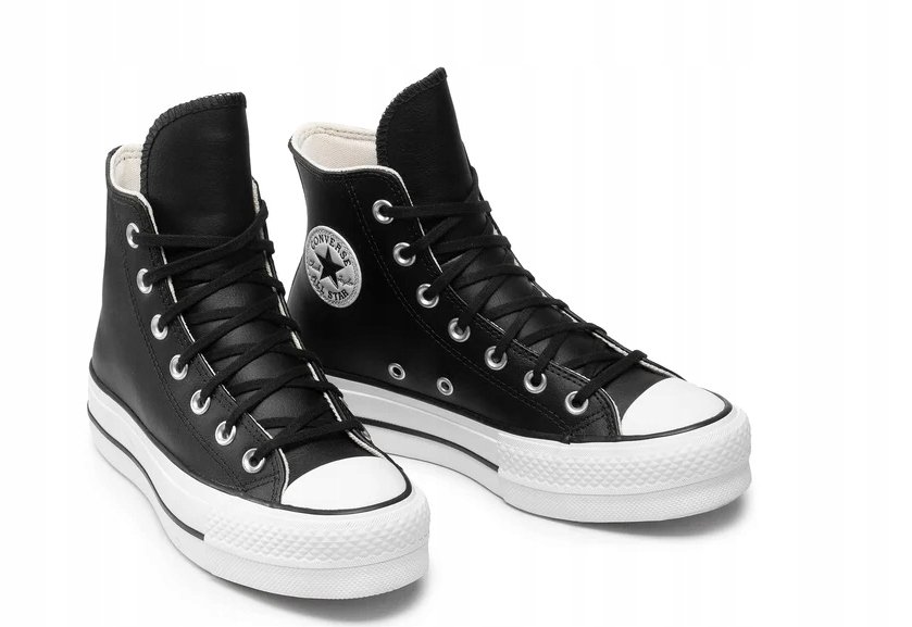 CONVERSE TRAMPKI DAMSKIE SKÓRZANE WYSOKIE CZARNE 36 1JŁA