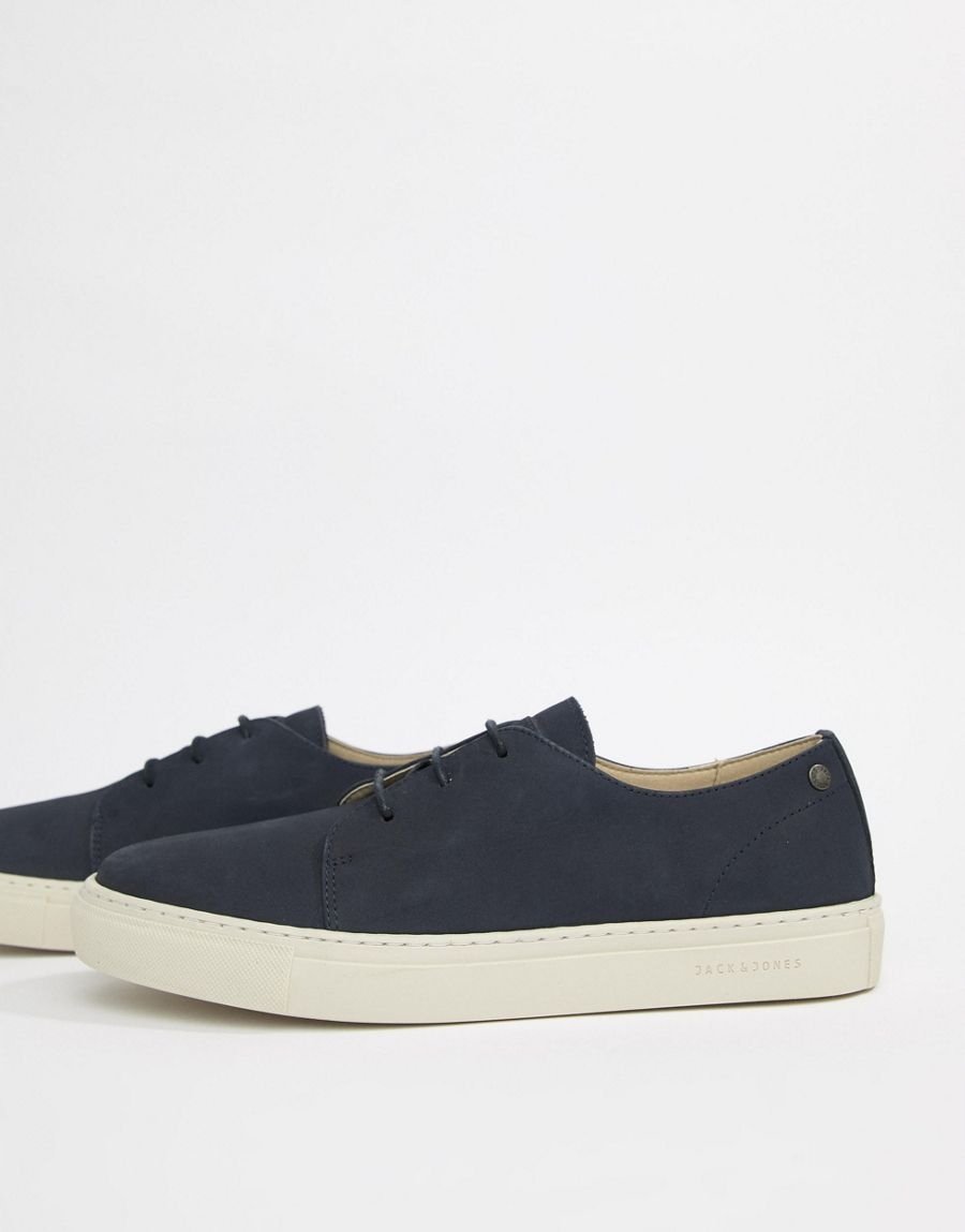 JACK&JONES GRANATOWE MĘSKIE TRAMPKI Z NATURALNEJ SKÓRY 41 14CA