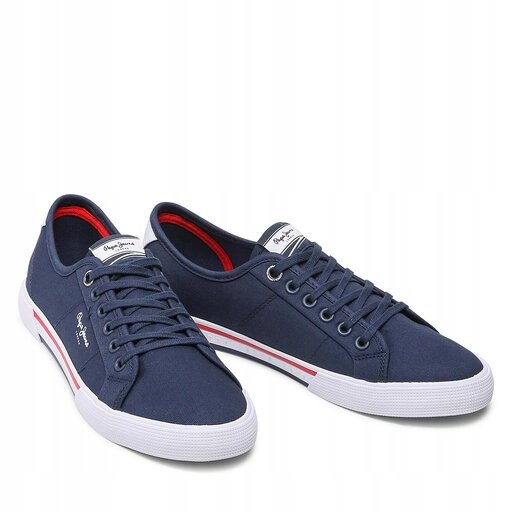 PEPE JEANS MĘSKIE TRAMPKI Z LOGO GRANATOWE 42 1JWB