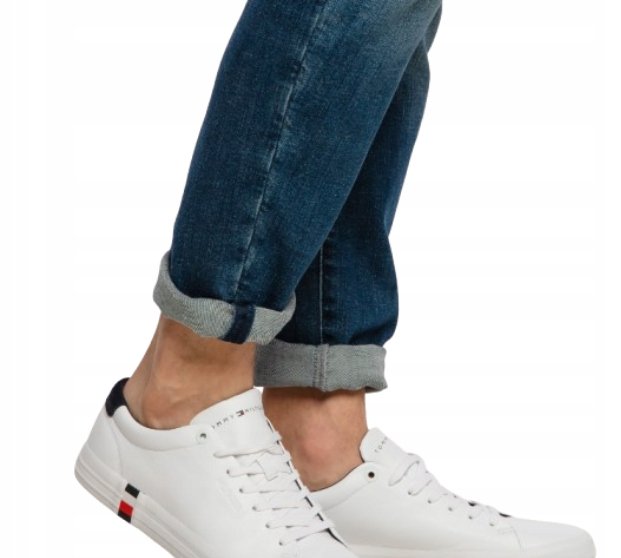 TOMMY HILFIGER TRAMPKI MĘSKIE SKÓRZANE BIAŁE 45 22EA