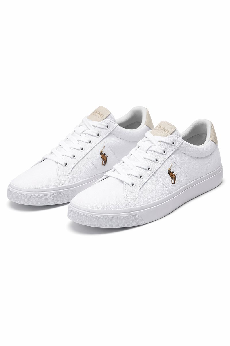 POLO RALPH LAUREN BIAŁE MĘSKIE TRAMPKI Z LOGO ZAMSZ 37 1I3A