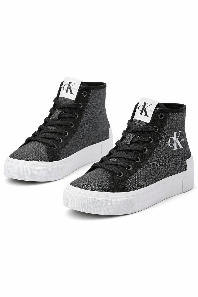 CALVIN KLEIN SZARE TRAMPKI DAMSKIE WYSOKIE LOGO 37 1I1F