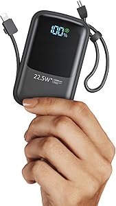 POWERBANK 10 000 mAh 22,5 W Z WYŚWIETLACZEM LED LIGHTNING USB-C USB-A