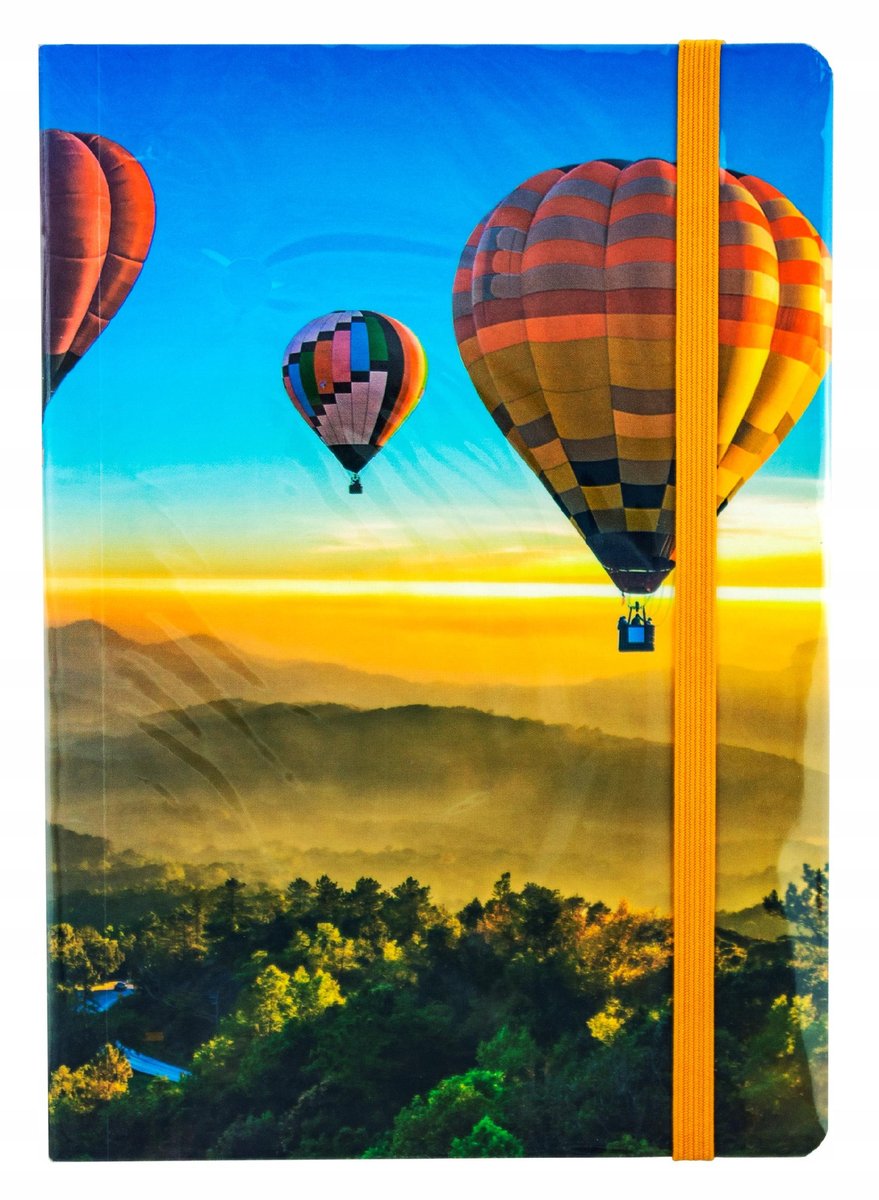 Notes Notatnik z Gumką BALONY w linie B6 17,5 x 8,5 cm 80 kartek 80 GSM
