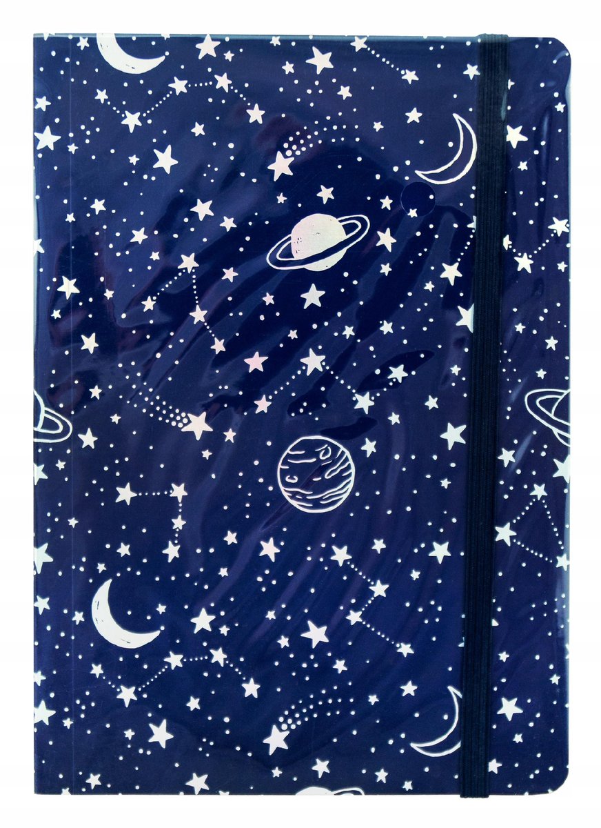 Notes Notatnik z Gumką KOSMOS w linie B6 17,5 x 8,5 cm 80 kartek 80 GSM