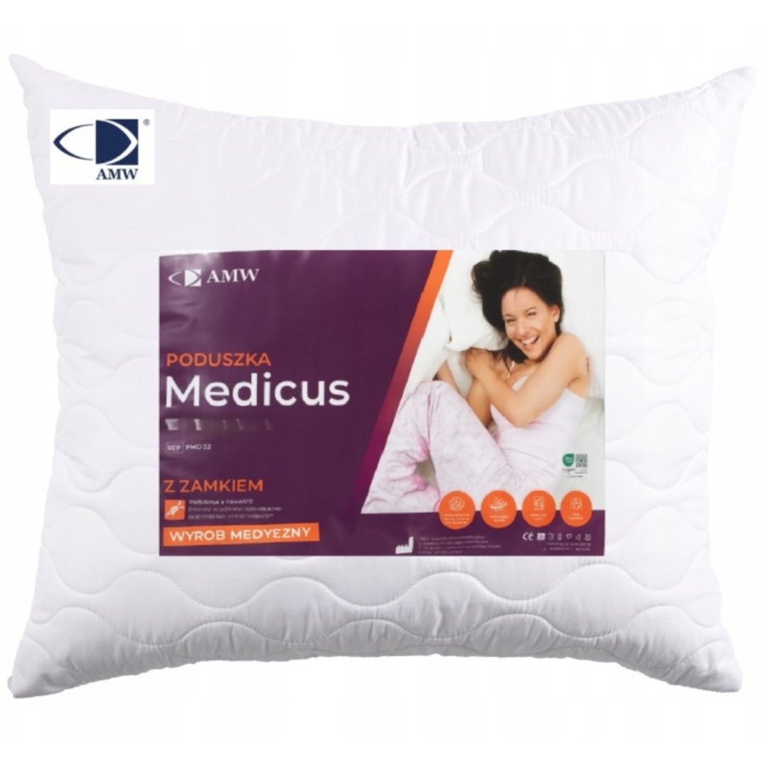 Poduszka 50x60 MEDICUS Z Zamkiem Antyalergiczna Medyczna Pikowana Polski Producent