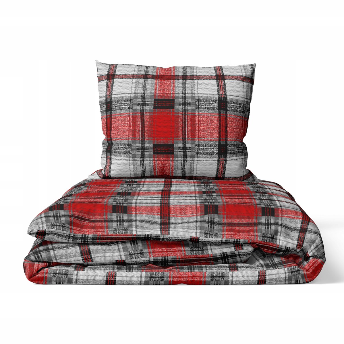 Pościel z Kory 160x200 + 2x70x80 Bawełniana Produkt Polski Bielawa - Krata