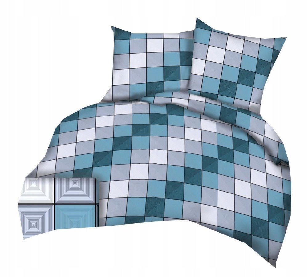 Pościel z Kory 160x200 + 2x70x80 Bawełniana Produkt Polski Bielawa - Krata