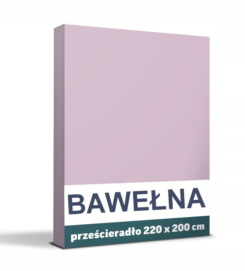 LUX Prześcieradło Tradycyjne 200x220CM Bez Gumki BAWEŁNA 100%, PUDROWY RÓŻ