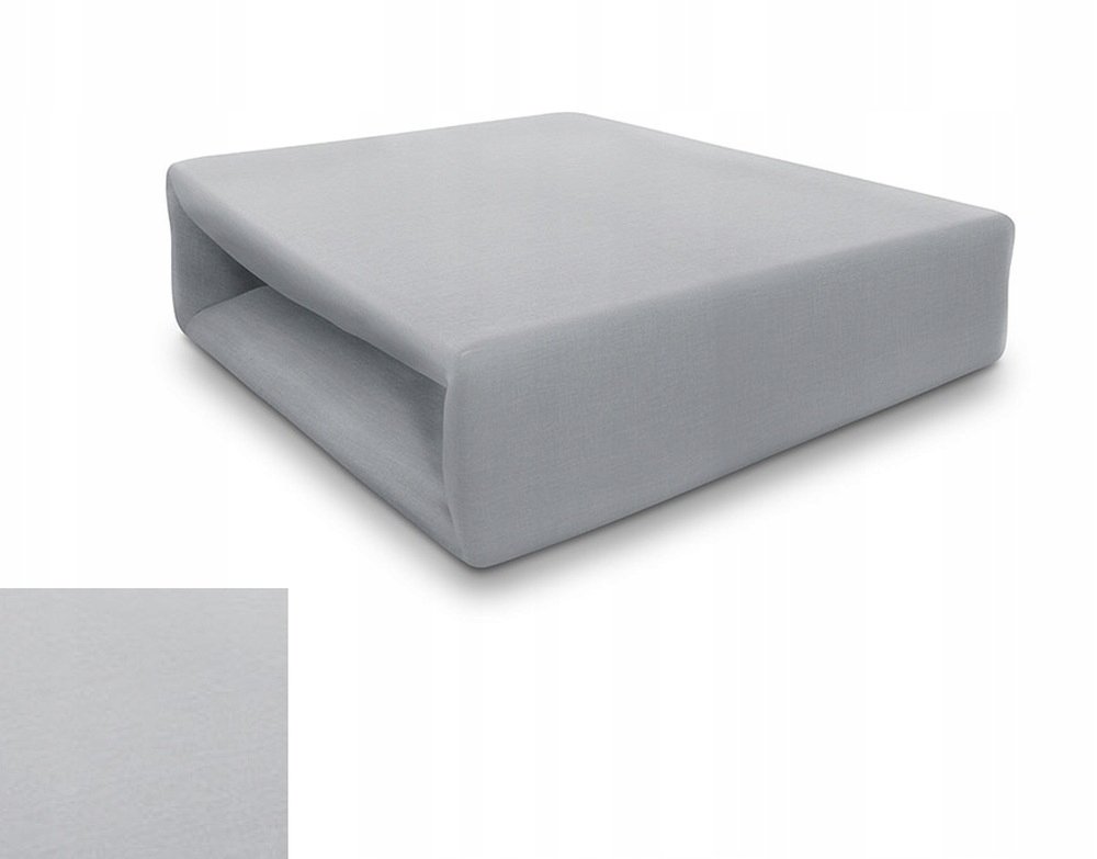 Prześcieradło Jersey 90x200 cm z gumką, 100% bawełna - PREMIUM. Stalowy