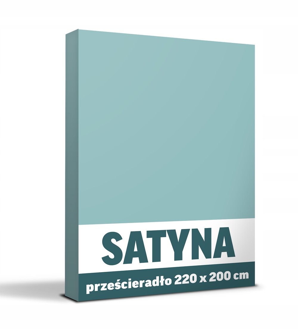 Prześcieradło na upalne lato 220x200cm SATYNA BAWEŁNA certyfikat - turkus