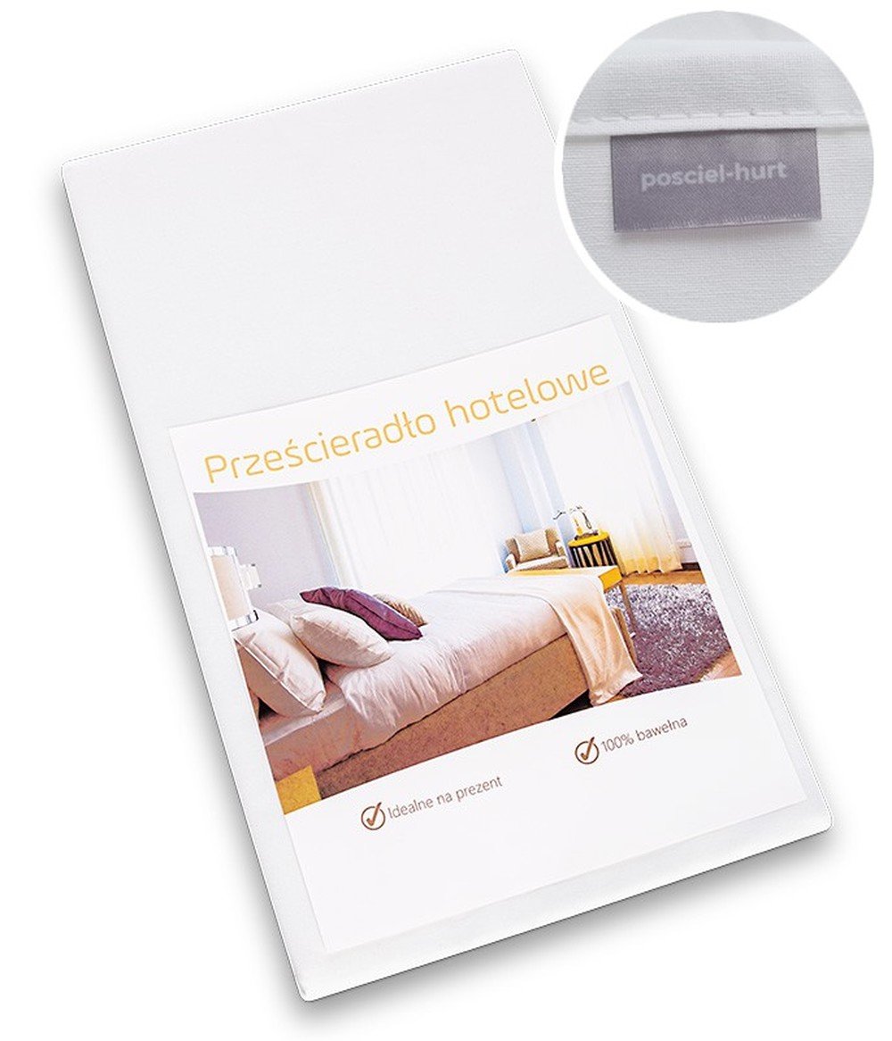 PRZEŚCIERADŁO HOTELOWE tradycyjne klasyczne 160x220 100%BAWEŁNA 150g/m2