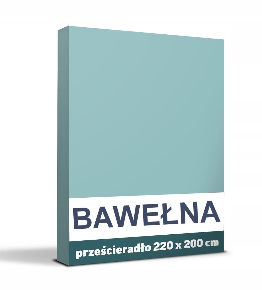LUX Prześcieradło Tradycyjne 200x220CM Bez Gumki BAWEŁNA 100%, turkus