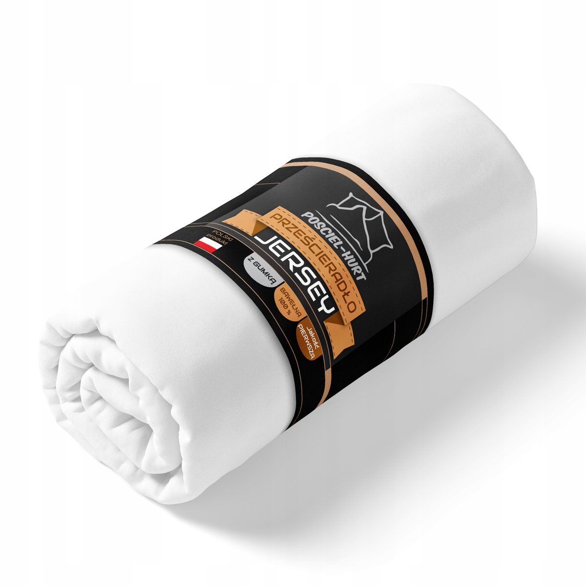 Prześcieradło 90x200 GRUBA POLSKA DZIANINA JERSEY gęsto tkana 140g/m2 BIAŁE
