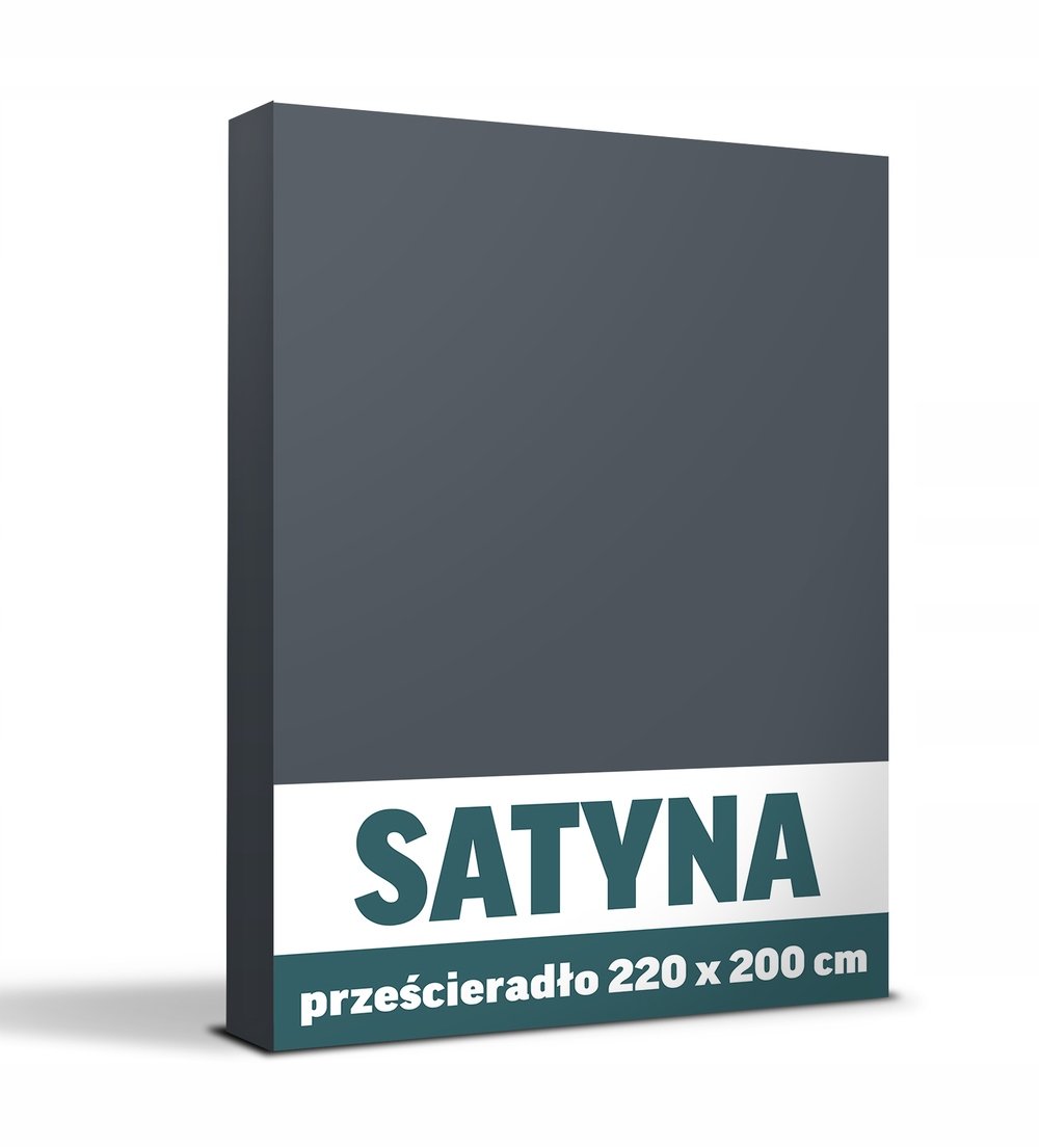 Prześcieradło tradycyjne 200x220cm SATYNA BAWEŁNA 100% CIEMNO SZARY