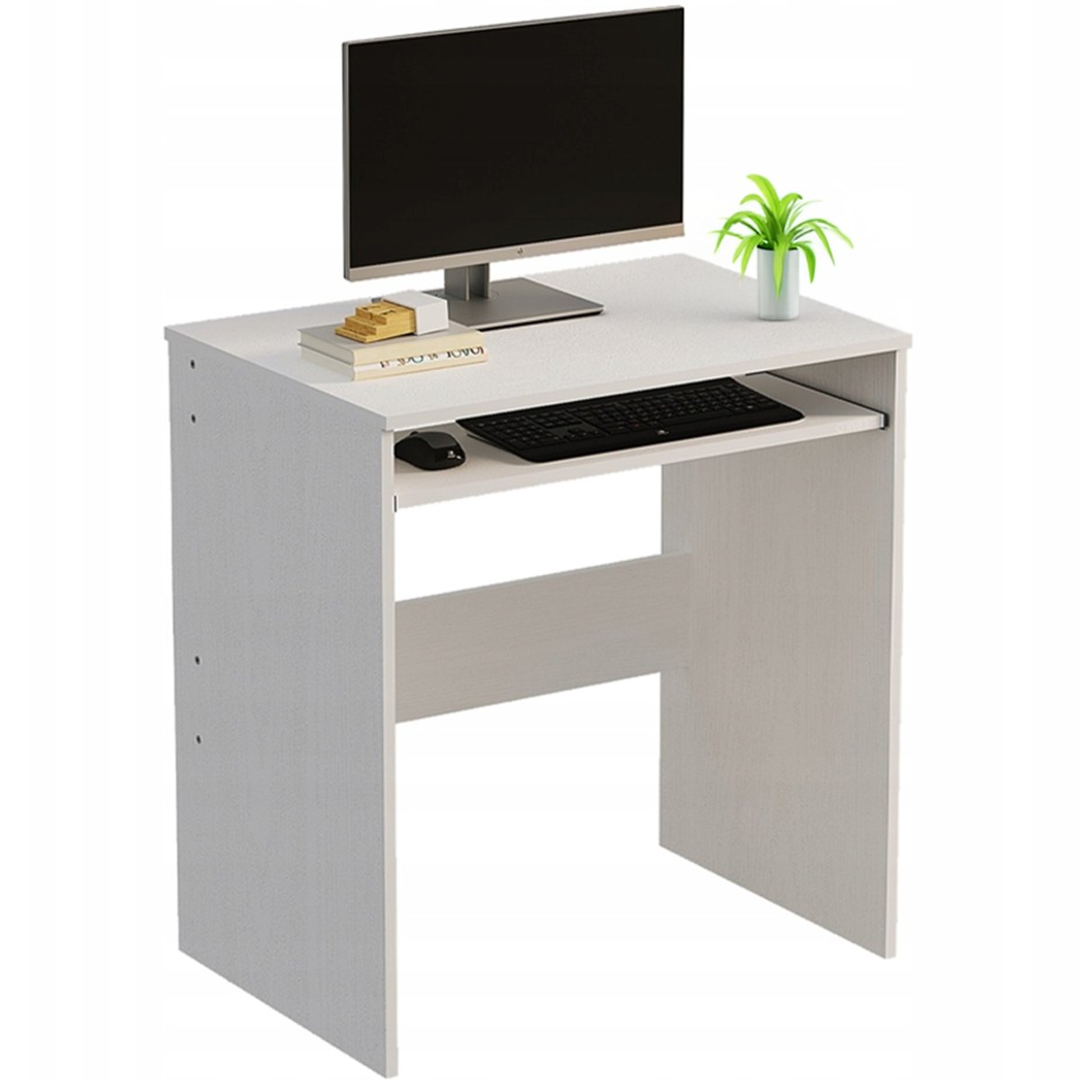 Biurko komputerowe białe z półką na klawiature loft 70cm