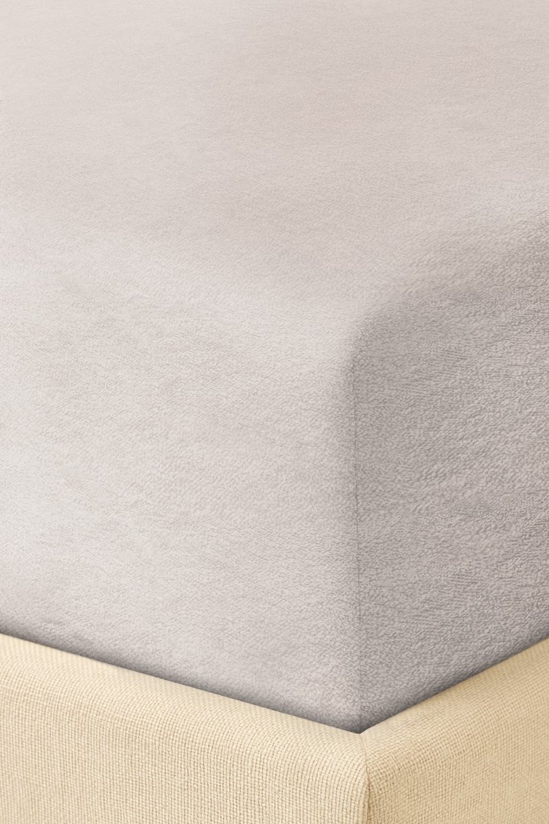 GRUBE PRZEŚCIERADŁO BAWEŁNIANE FROTTE Z GUMKĄ 80x160x15 JASNE SZARE