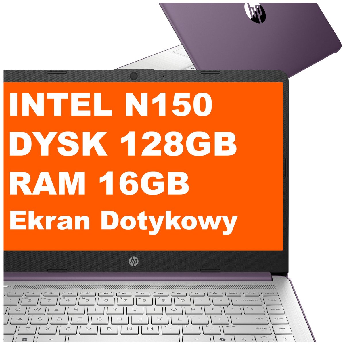 HP 14-dq6104ds / BK1H8UA / Intel N150 / 16GB / 128GB UFS / Intel UHD / HD / Dotyk / Win 11 / Fioletowy