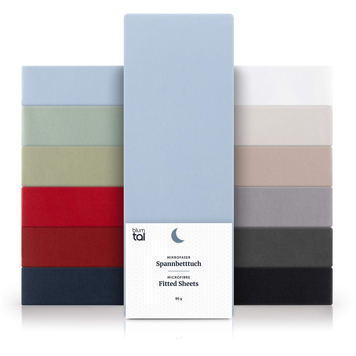 Zestaw 2x Prześcieradło z Gumką 135x190 Jasnoniebieskie mikrofibra Oekotex