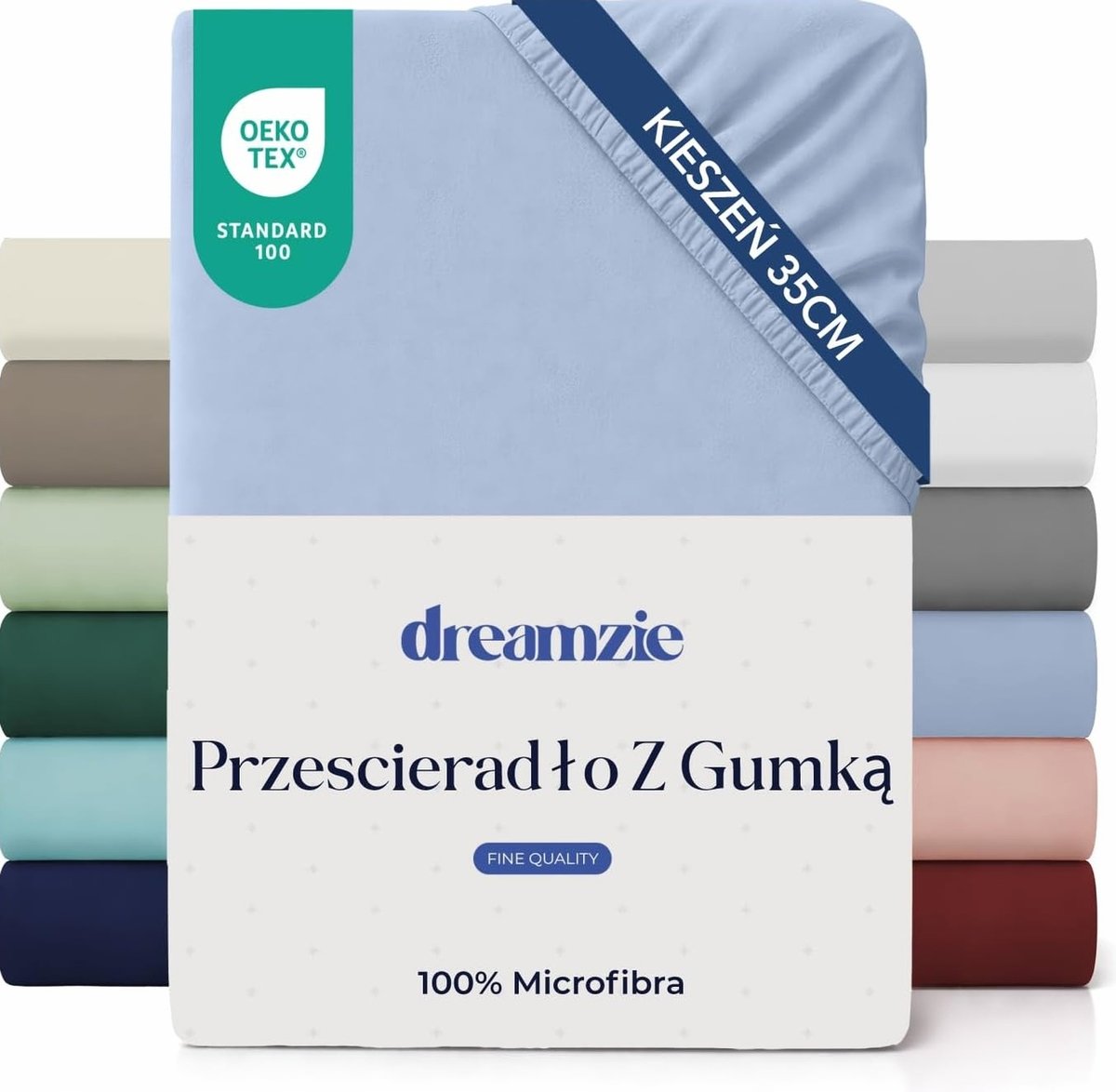 PRZEŚCIERADŁO 150X200 NAKŁADKA 35 CM MIKROFIBRA NIEBIESKIE MIĘKKIE