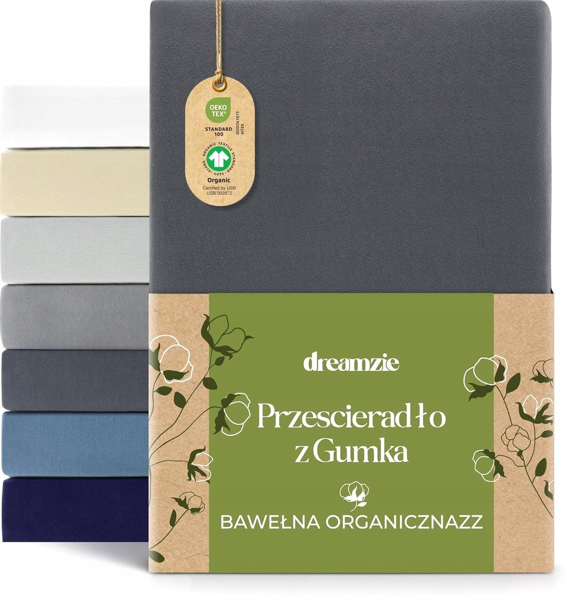 PRZEŚCIERADŁO 70X200CM BAWEŁNIANE JERSEY ORGANICZNE HIPOALERGICZNE