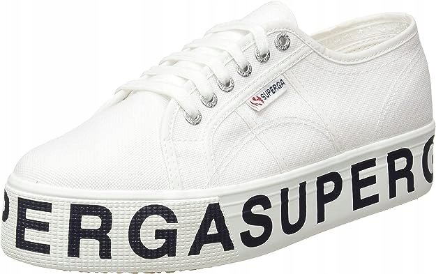 SUPERGA DAMSKIE TRAMPKI BIAŁE Z NAPISAMI 37,5 1S5Z