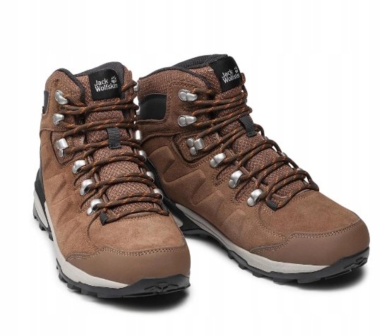 JACK WOLFSKIN DAMSKIE BUTY TREKKINGOWE BRĄZOWE WYSOKIE ZE SKÓRĄ 37,5 16AA