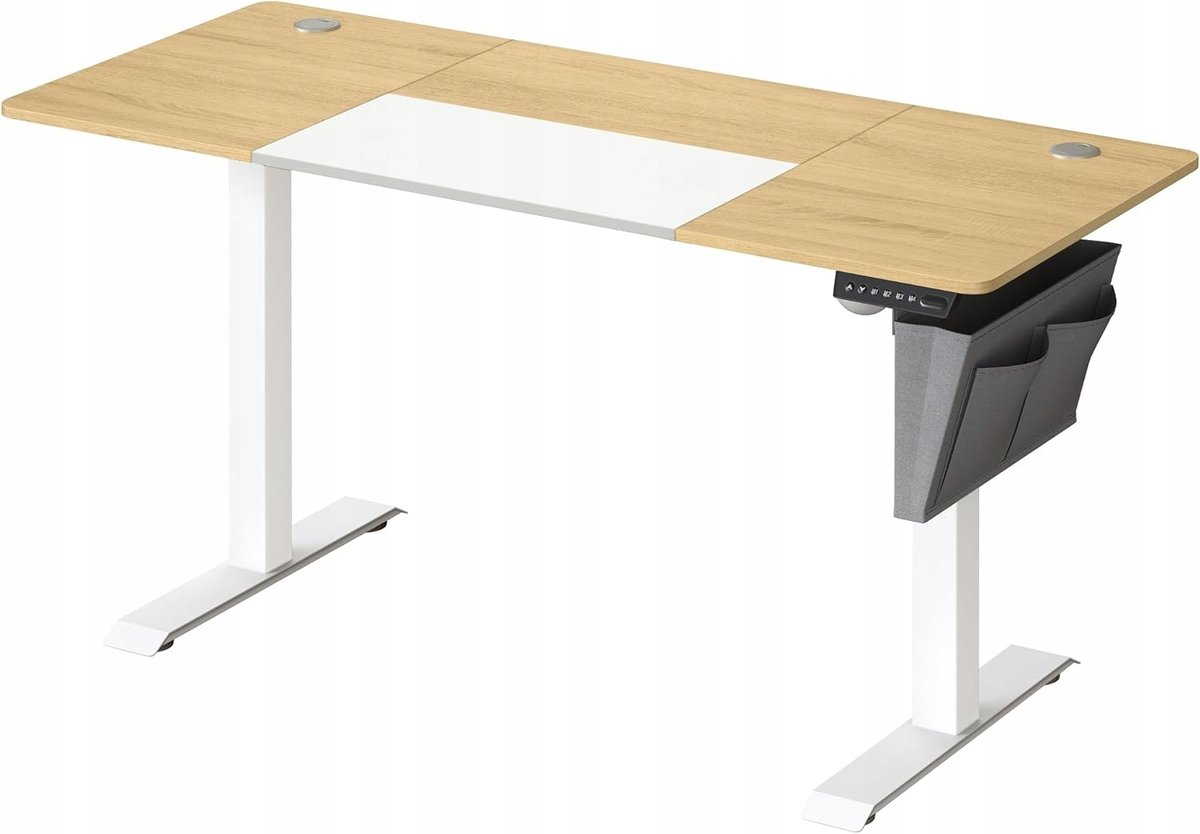 Songmics Biurko prostokątny 120 x 60 x 120 cm biały, żółty