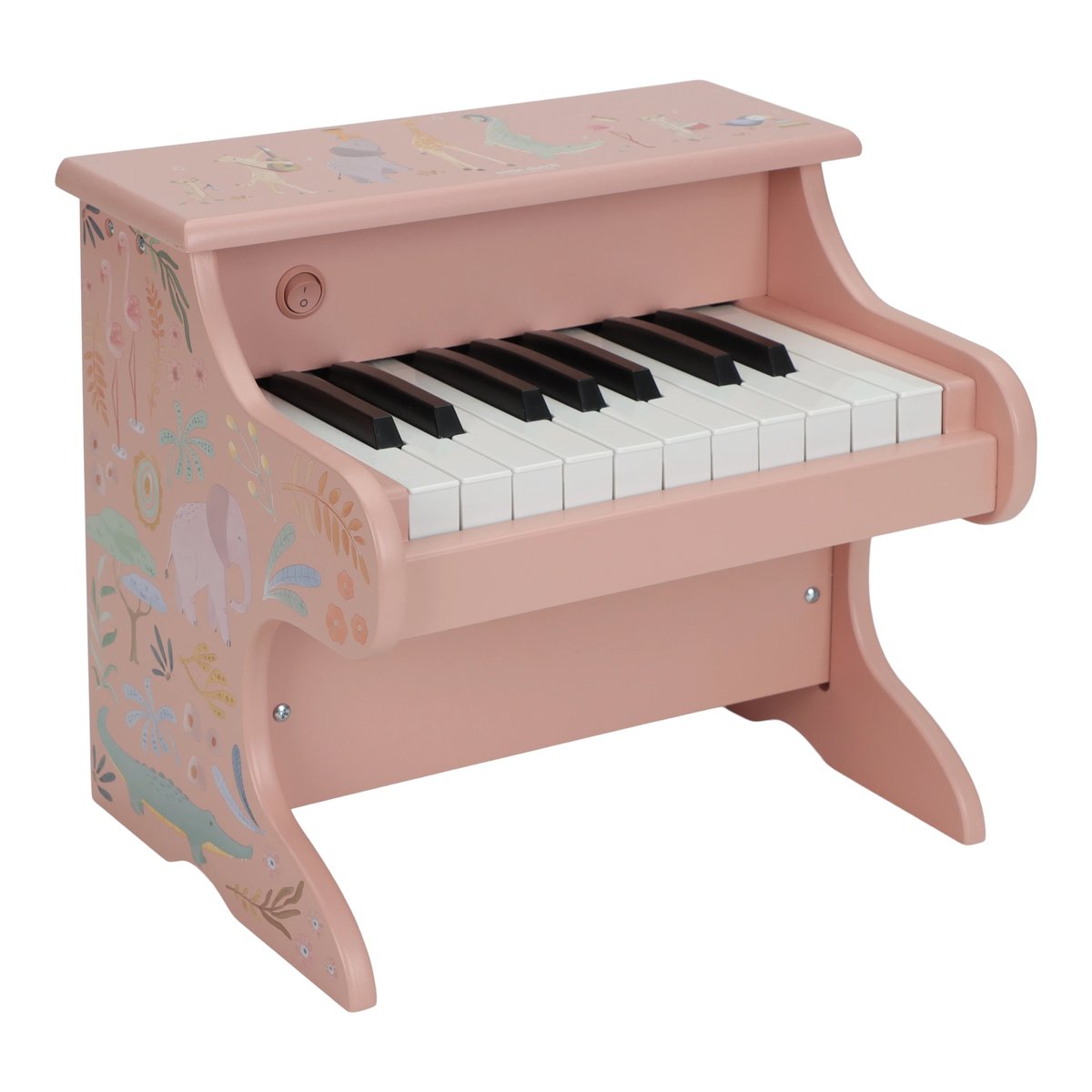 Little Dutch Drewniane pianino różowe Safari Friends FSC