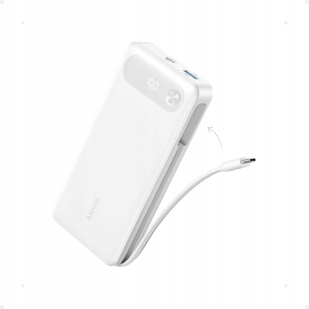 Powerbank Anker 20000mAh 87W z wbudowanym złączem USB-C BIAŁY A1383021