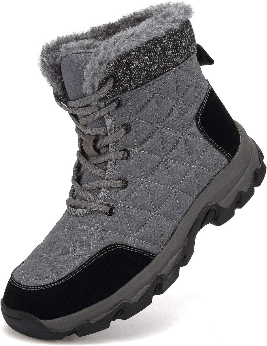Śniegowce Unisex Buty Zimowe Wodoodporne Futrzane Trekkingowe Szare 40