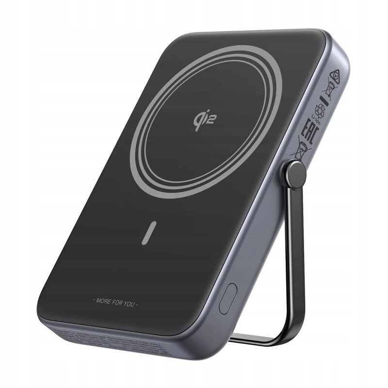 Ugreen UNO PB764 Power Bank 10000mAh Szary Qi2 15W USB-C 20W Z Podstawką