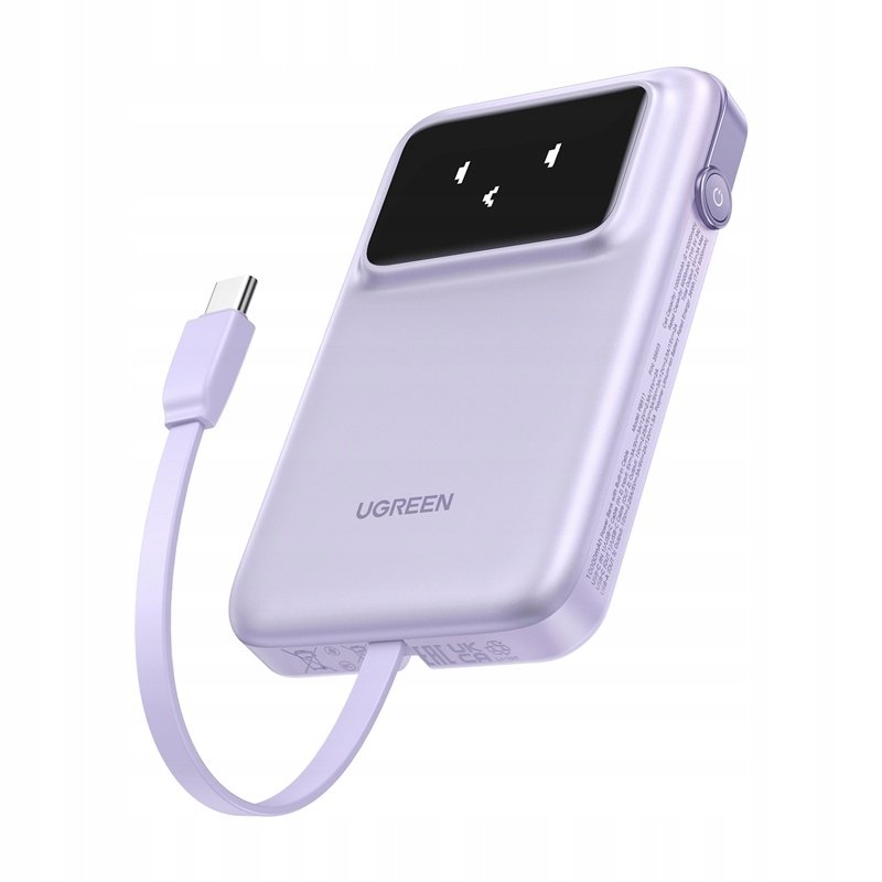 Ugreen Powerbank Do Telefonu Pojemny 10000mAh USB-A + USB-C z Kablem USB-C