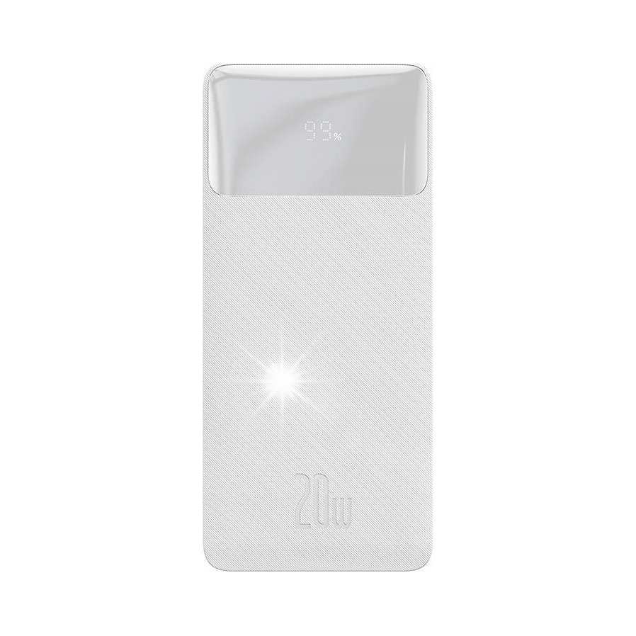 Powerbank Baseus Bipow 10000 mAh 2x USB / USB-C / microUSB 20W PD Biały