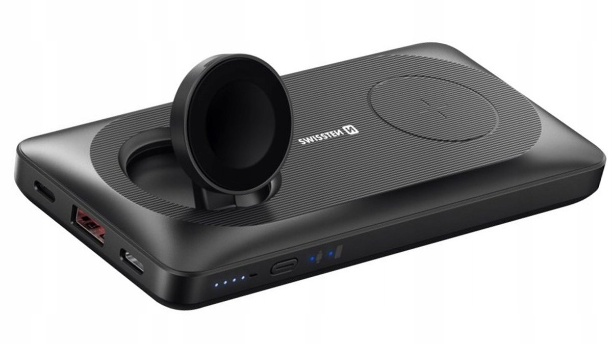 Powerbank Swissten 10000 mAh USB-A USB-C dwa wyjścia bezprzewodowe WIRELESS