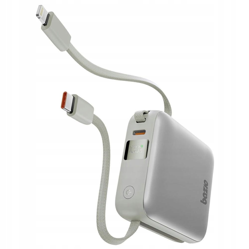 PowerBank 3w1 Bazic Fusion Mini 10000mAh kabel USB-C/Lightning szary
