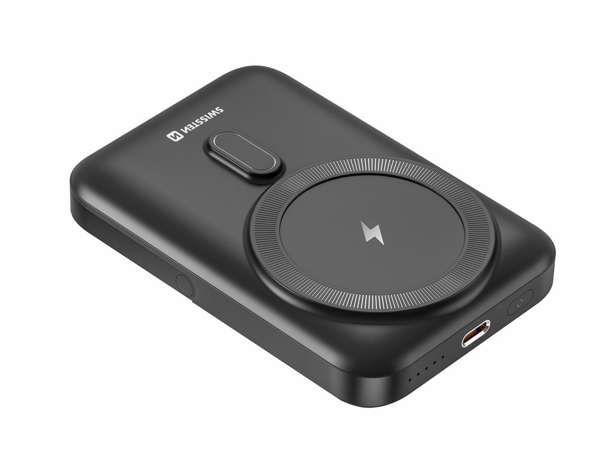 POWERBANK SWISSTEN 10000 mAh 20 W USB-C ładowanie bezprzewodowe Qi 15 W