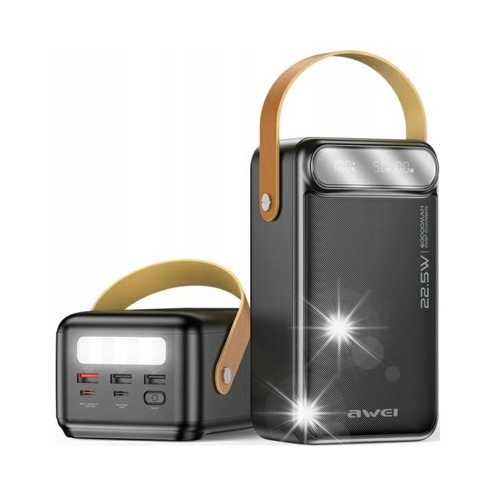 POWERBANK 60000MAH Z WYŚWIETLACZEM LED 22.5W 4 URZĄDZENIA JEDNOCZEŚNIE