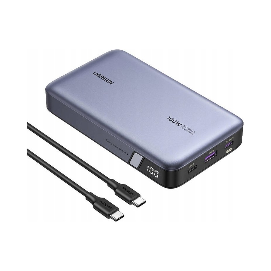 UGREEN POJEMNY POWERBANK 20000MAH DO TELEFONU POWER BANK PD 100W USB-C