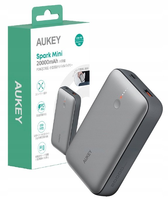 Powerbank 20000mAh AUKEY Spark Mini USB-C USB-A PB-Y57 SZYBKIE ŁADOWANIE