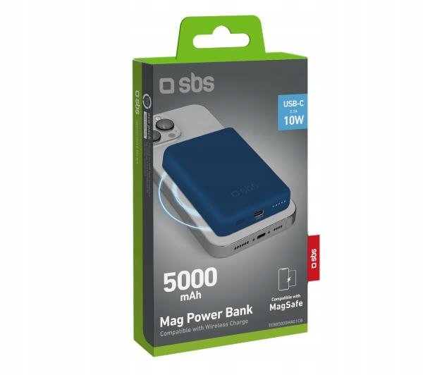 Powerbank 5000 mAh MagSafe - niebieski