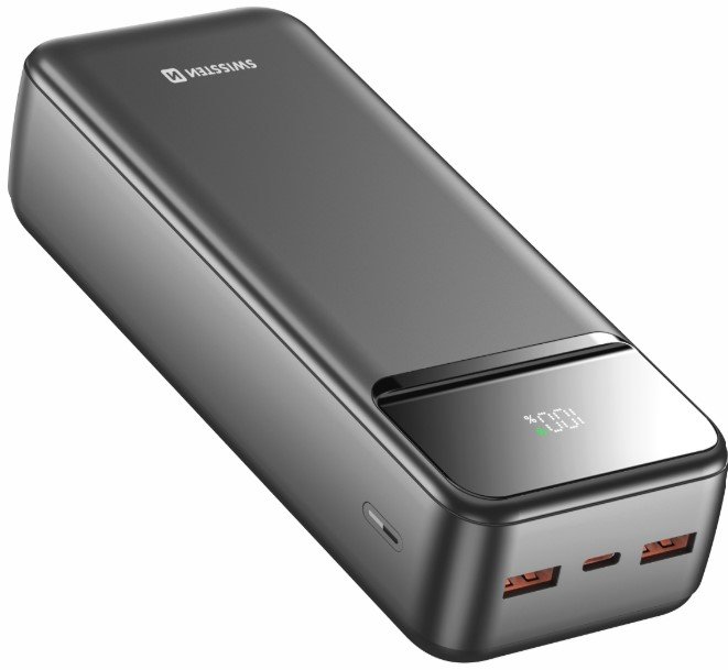 Kompaktowy LED Powerbank SWISSTEN 30000 mAh 22,5W Power bank USB-C USB-A