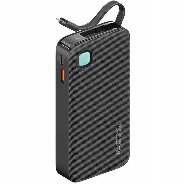 USAMS Powerbank ze zwijanym kablem Retractable Lightning 10000 mAh PD 20W F