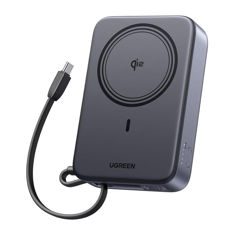 Powerbank magnetyczny 20000mAh Ugreen PB567, USB + USB-C, Qi2 15W (szary)