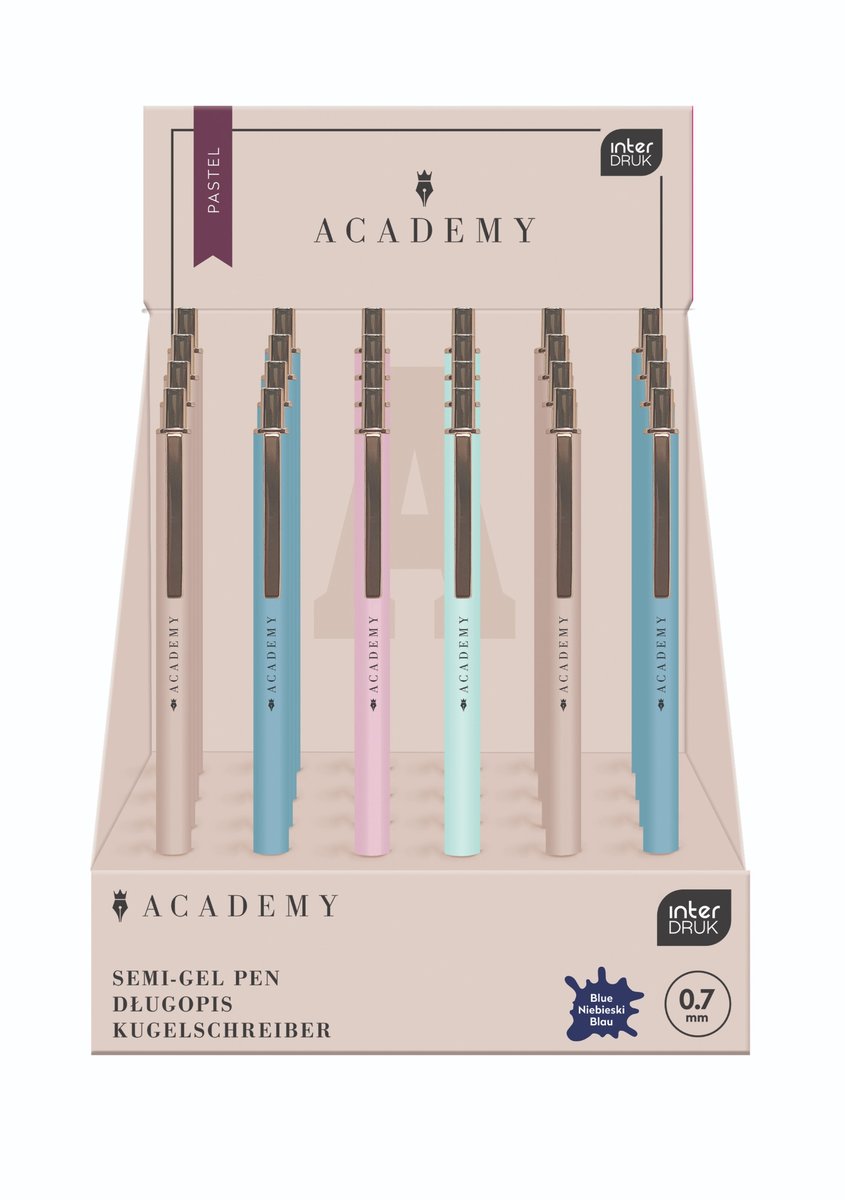 Długopis metalowy automatyczny niebieski Pastel Academy Interdruk