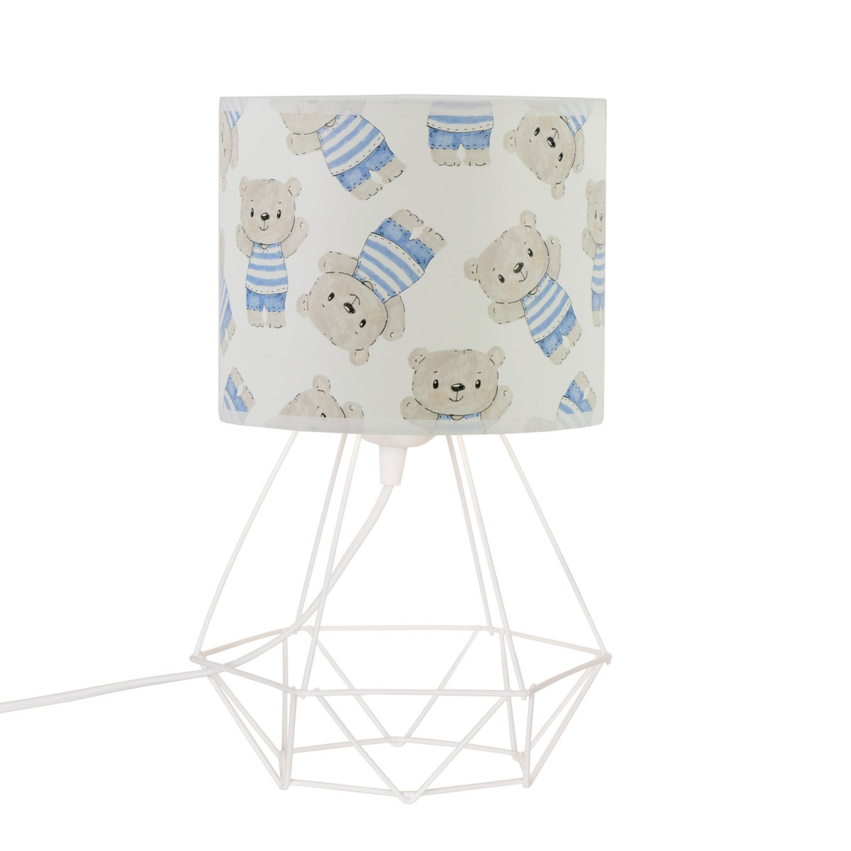 HEXE KIDS Lampa stojąca biurkowa dziecięca 1 x 60W biały niebieski H0938